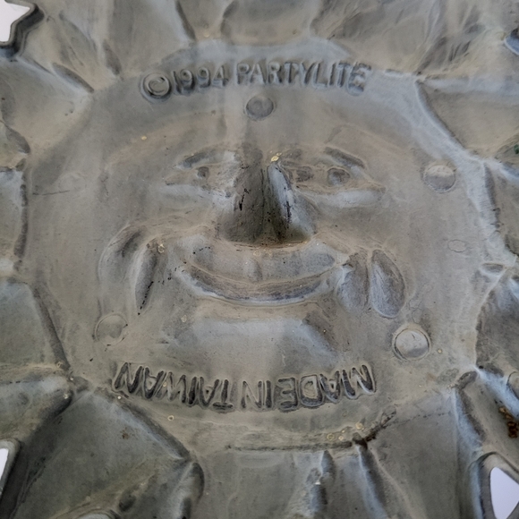 Vintage Verdi Gris Metal Partylite Sun and Stars Wall Sconce Candle Holder - Picture 5 of 15